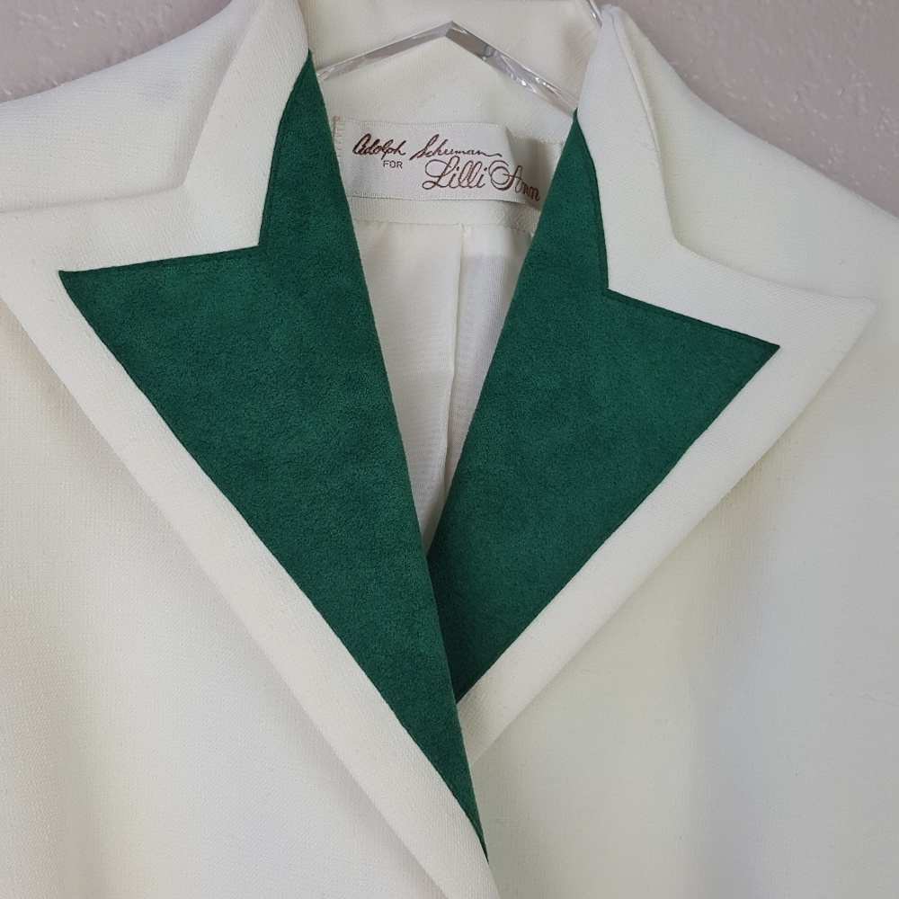 RARE Vintage Designer Lilli Ann Adolph Schuman Suede Lapel Blazer Suit Coat - Picture 4 of 8